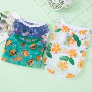 Gilet rafraîchissant d'été pour chat en maille respirante avec de mignons motifs d'animaux