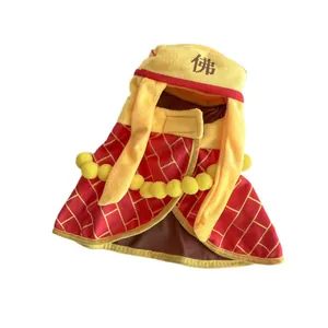 Déguisement de moine pour animaux avec cape et chapeau de Bouddha pour petits chats