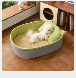 Bequemes Sommer-Haustierbett mit Kühlmatte und passendem Kissen für kleine Hunde und Katzen