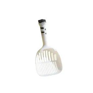 Large Cat Litter Shovel Thickened Sieve Fine Hole Plastic Cat Poop Scooper With Cute Cat Head Handle Pet Cleaning Tool