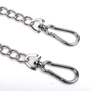 Stainless Steel Double Dog Leash Coupler Heavy Duty Chew Proof Metal Chain Traction Lead For Two Dogs Walking Training