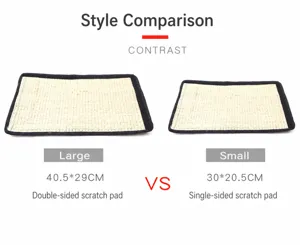Comparaison de tapis à gratter en sisal pour chats, grandes et petites tailles avec velcro