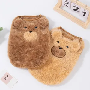 Simpatico maglione in pile a forma di orso per cani e gatti