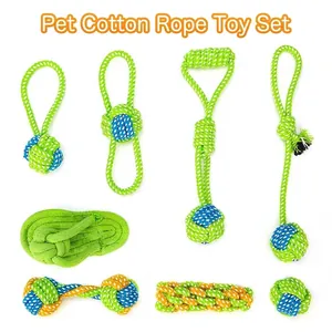 Ensemble De Jouets À Mâcher Pour Chien En Corde De Coton Tressée Durable Styles Assortis Pour Le Nettoyage Des Dents Entraînement Des Chiots Jouets Interactifs