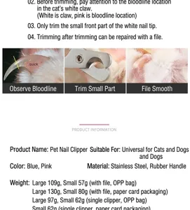 Spécifications techniques et guide d'utilisation pour coupe-ongles professionnel pour animaux