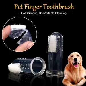 Soft Silicone Pet Finger Toothbrush For Dogs Cats Oral Hygiene Cleaning Dental Care Massage Bristle Sleeve Brush Tool