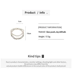 Detaillierte Produktinformationen für elegantes Glasperlenarmband im koreanischen Stil.