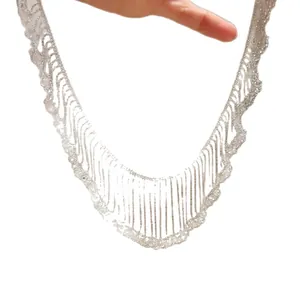 Elegant French style beaded tassel hollow necklace for women with minimalist design