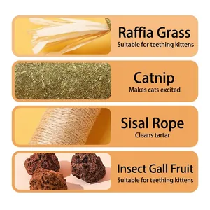 Set giochi per gatti in erba gatta naturale con raffia e sisal per dentizione