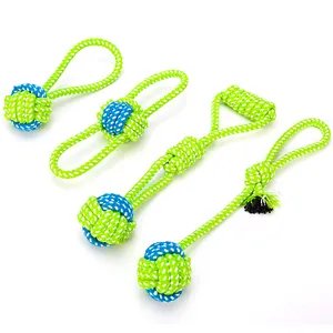 Lot de 4 jouets à mâcher en corde de coton durable pour chiens et nettoyage des dents