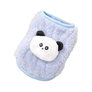 Suéter de lana azul cálido para perro con lindo diseño de panda para cachorros pequeños