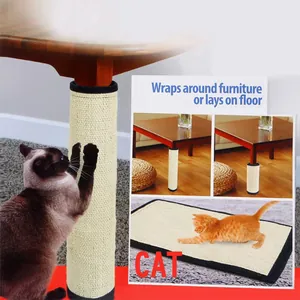 Natural Sisal Cat Scratch Pad Furniture Protector For Table Legs Durable Woven Cat Scratcher Mat Protective Carpet Pets Toy