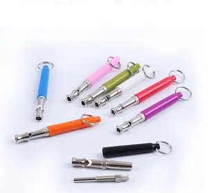 Silbatos ultrasónicos ajustables para perros en varios colores con barra de metal