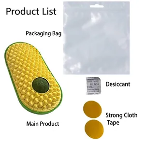 Avocado cat self groomer wall massager kit with catnip ball and adhesive stickers