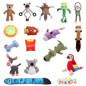 Grande collection de jouets en peluche pour chiens avec couineur pour mâcher et jouer ensemble