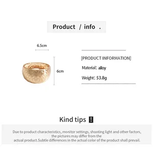 Detailed specifications of the golden hammered alloy bracelet with dimensions and weight