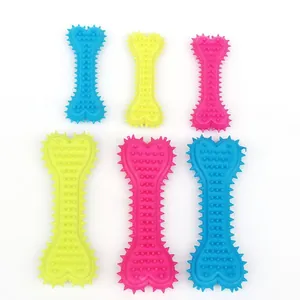 Sélection de jouets à mâcher en os à pointes TPR pour chiens en plusieurs couleurs