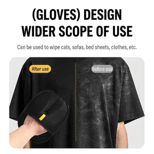 Gant électrostatique de retrait des poils d'animaux pour vêtements et canapés en tissu