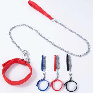 Langlebiges Hundeleinen Set Aus Metallkette Mit Weichem Schaumstoffgriff Und Verstellbarem Halsband Für Kleine Mittlere Hunde Outdoor Walking