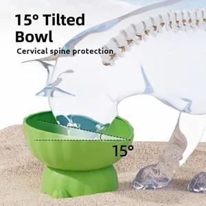 Gamelle surélevée en forme de cactus avec inclinaison de 15 degrés pour chats et chiens