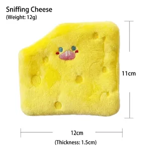 Gioco di peluche a forma di formaggio per cani con squeak e misure, 12x11x1,5 cm
