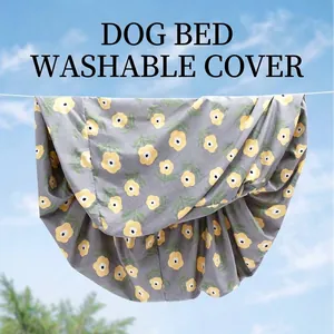 Housse de protection lavable pour lit de chien avec motif floral pour tapis animaux