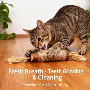 Grande gioco da masticare naturale Matatabi per gatti con corda di juta per denti sani