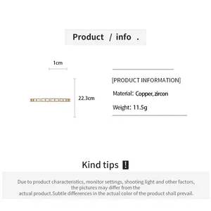 Detailed product info for 18k gold plated zircon oval bracelet, 1cm wide and 22.3cm long.
