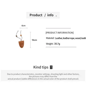 Specificaties van de vintage leren ketting: 96 cm lengte, 6 cm breedte, 30,7 g gewicht