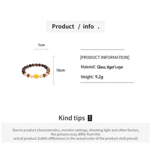 Specifications for the retro tiger's eye and glass beaded bracelet, 18cm length