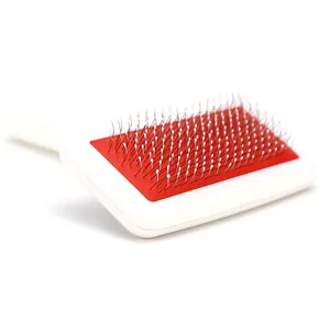 Professional pet grooming deshedding brush with red air cushion base