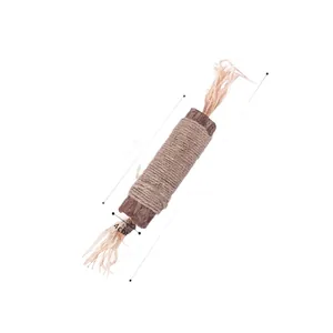 Bastoncino da masticare in argento naturale per gatti con corda di iuta, 15 cm x 4 cm