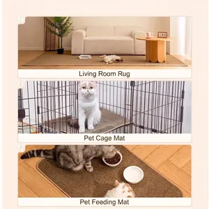 Multifunktionale braune Kratzmatte für Katzen in Wohnzimmer, Käfig und Fütterung.