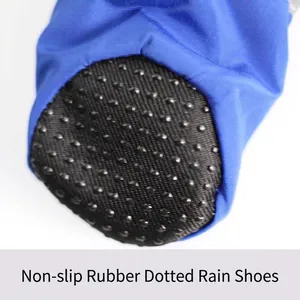 Botas de lluvia antideslizantes de goma suave para perros pequeños y gatos azul