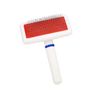 Professional ergonomic pet grooming slicker brush for effective and gentle deshedding