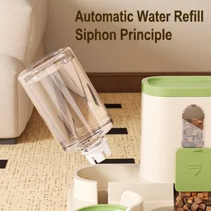 Automatische voerbak en waterdispenser voor huisdieren met sifonsysteem