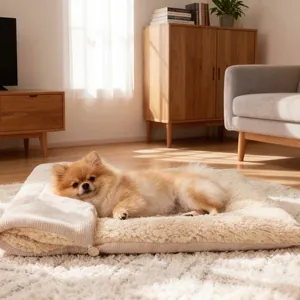 Opvouwbare Dubbelzijdige Huisdiermat Warm Verdikt Corduroy Imitatie Lamswol Honden Katten Slaapzak Zacht Huisdierkussen Nest