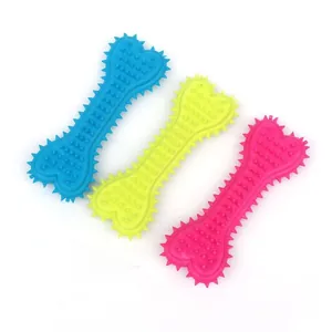 Jouets pour chiens en forme d'os cœur en TPR résistant pour le nettoyage dentaire