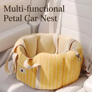 Asiento de coche multifuncional para mascotas con forma de pétalo para perros gato