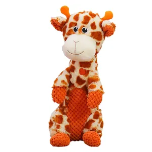 Giocattolo di peluche a forma di giraffa con squeak per cani di piccola taglia forte