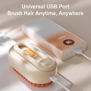 Electric pet spray massage brush with USB charging interface for grooming cats and dogs