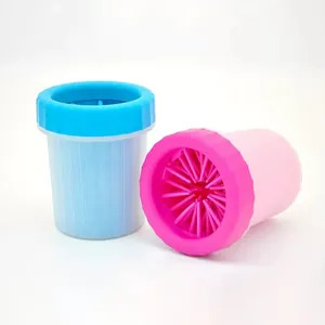 Nettoyeur de pattes de compagnie portable avec poils en silicone doux pour chiens et chats