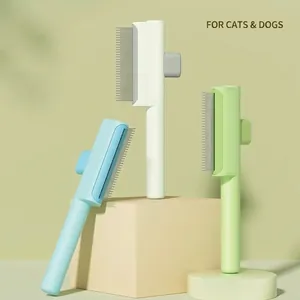 Professional self-cleaning pet grooming brush for cats and dogs with one-click hair release.