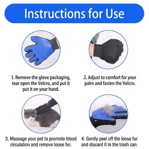Guía instructiva para usar el guante de silicona para mascotas y quitar el pelo de gato fácilmente