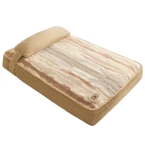 Premium soft faux fur pet sofa bed for small medium dogs and cats with raised bolster