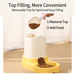 Distributeur automatique de nourriture par gravité avec couvercle amovible pratique
