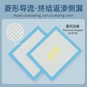 High-absorbency thickened pet training pads with diamond-quilted leak-proof blue border