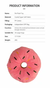Specifiche dettagliate del giocattolo di peluche donut per cani in tessuto morbido