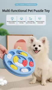 Vue détaillée du jouet interactif pour chien avec compartiments coulissants pour friandises