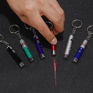 Tragbare Katzenlaser-Pointer in verschiedenen Farben mit rotem Strahl und Schlüsselanhänger